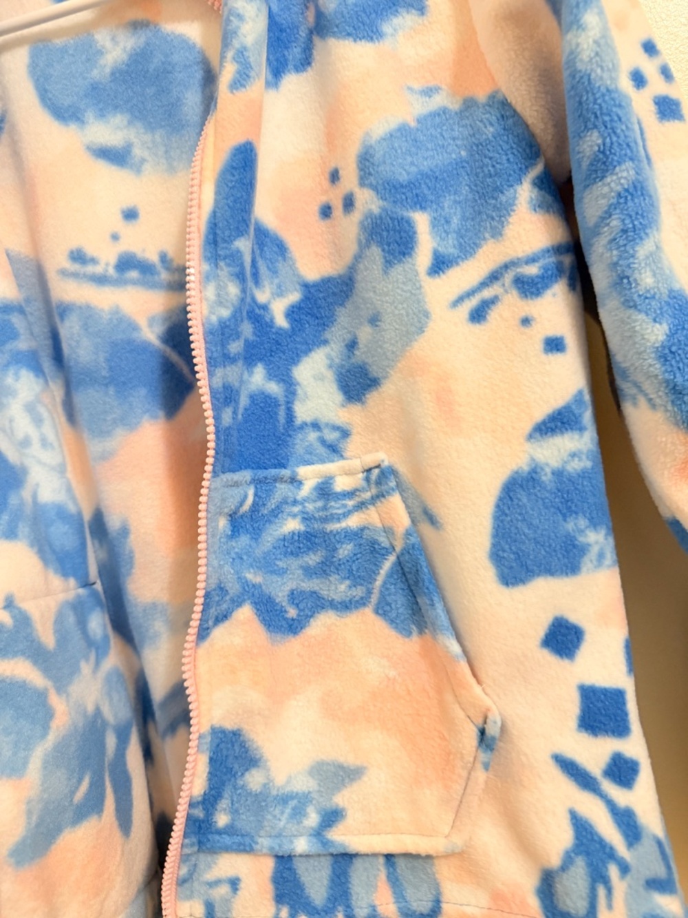 Eddie Bauer Kids Girls Fleece Jacket Size L (14/16) Blue Pink Floral Full Zip - Picture 11 of 14